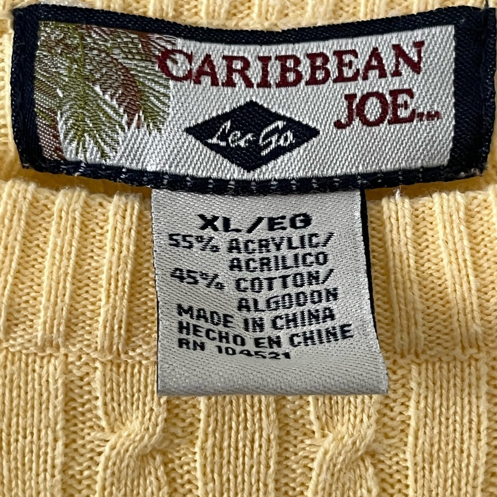 Carribean Joe Women’s Yellow Cable Knit Long Sleeve Sweater Size XL - Picture 6 of 6